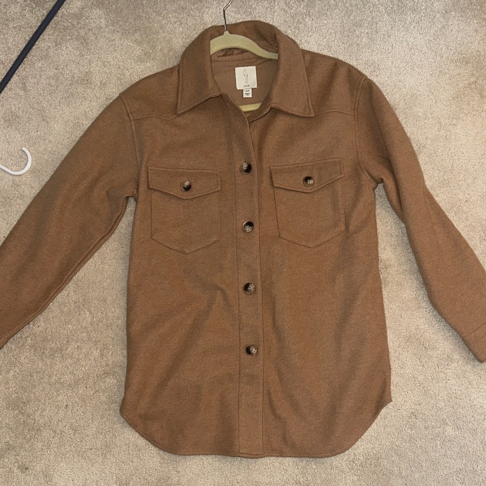 Brown Button-Up Oversized Shacket